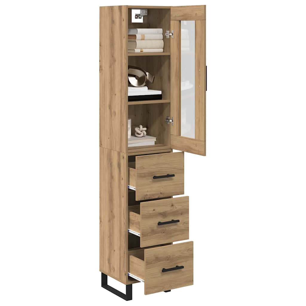 vidaXL Highboard Artisan Oak 34.5 x 34 x 180 cm Engineered Wood