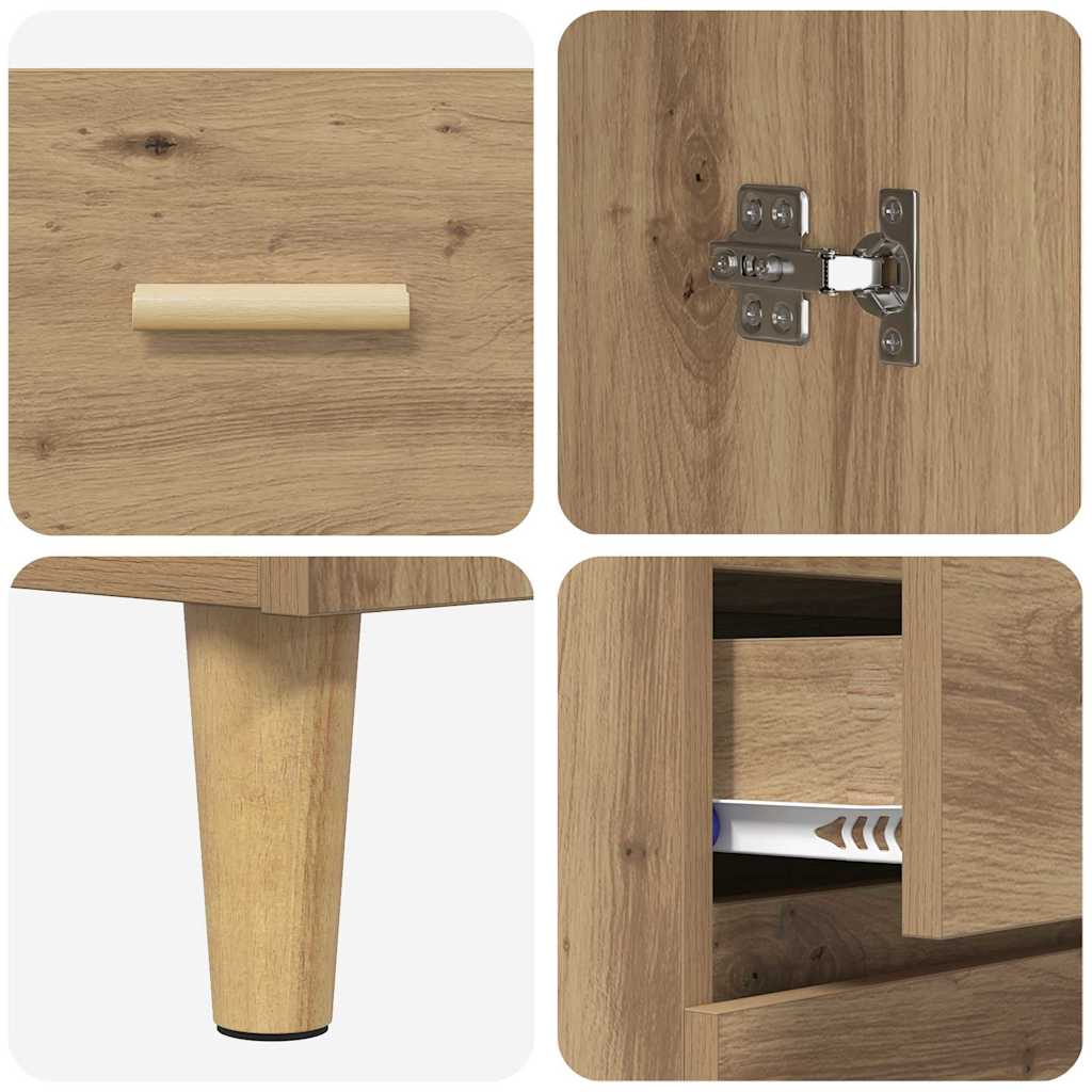 vidaXL Highboard with Drawer Artisan Oak 69.5 x 34 x 180 cm