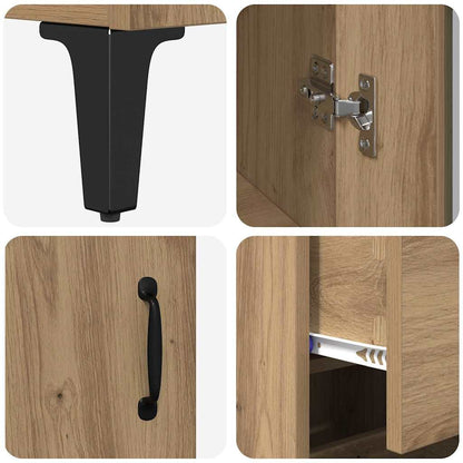 vidaXL Highboard Artisan Oak 69.5 x 34 x 180 cm Engineered Wood
