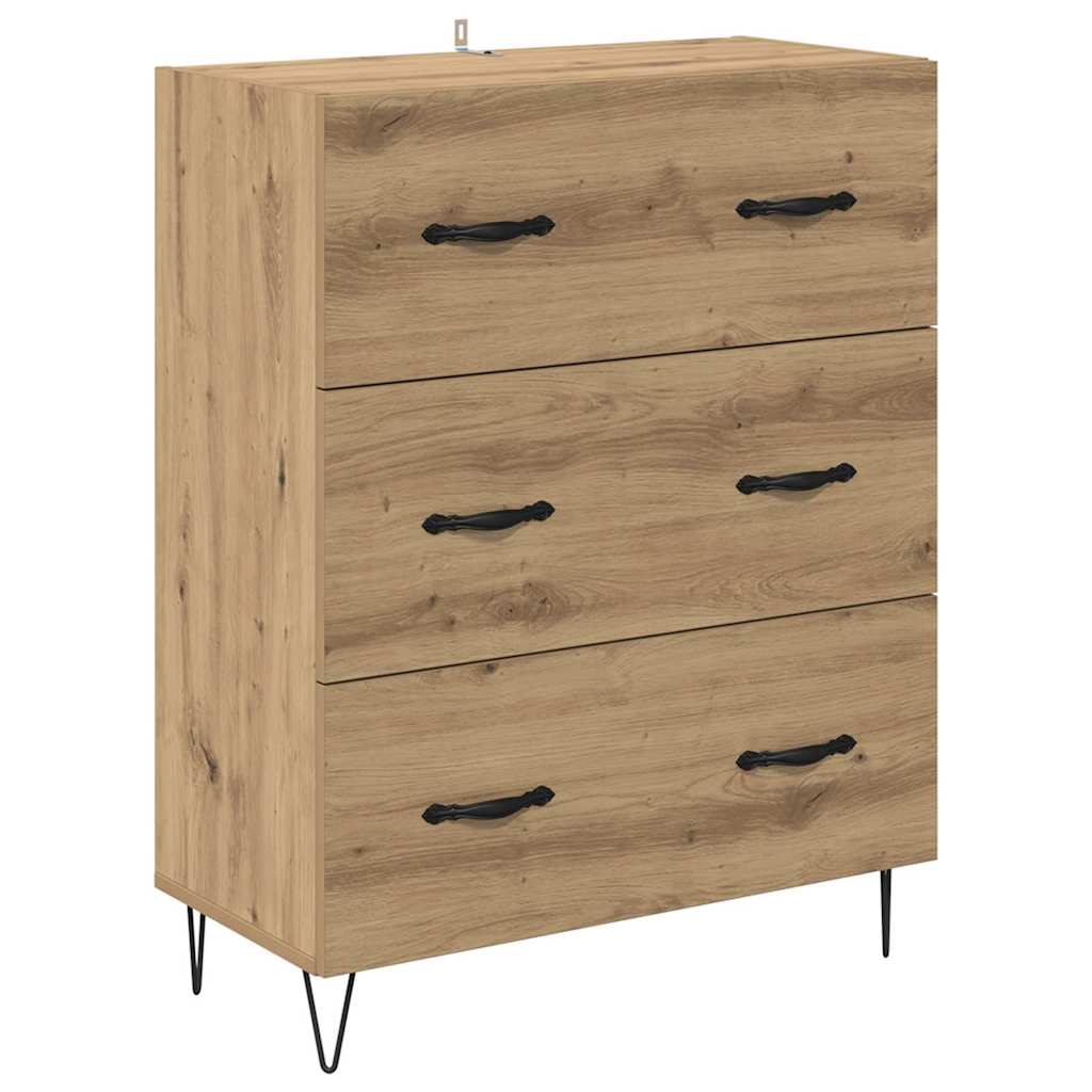 vidaXL Highboard 2 pcs Artisan Oak Engineered Wood and Glass