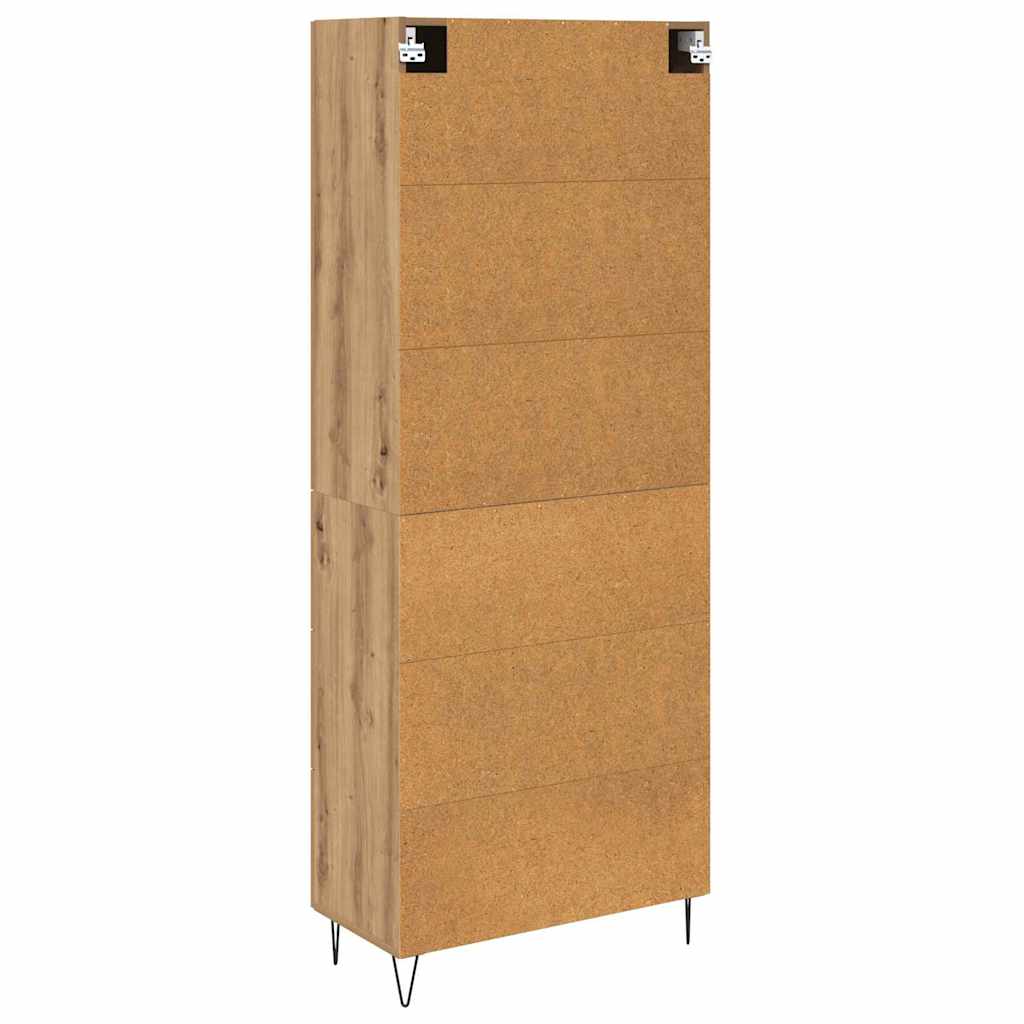 vidaXL Highboard 2 pcs Artisan Oak Engineered Wood and Glass