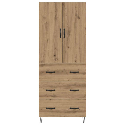vidaXL Highboard 2 pcs Artisan Oak Engineered Wood and Glass