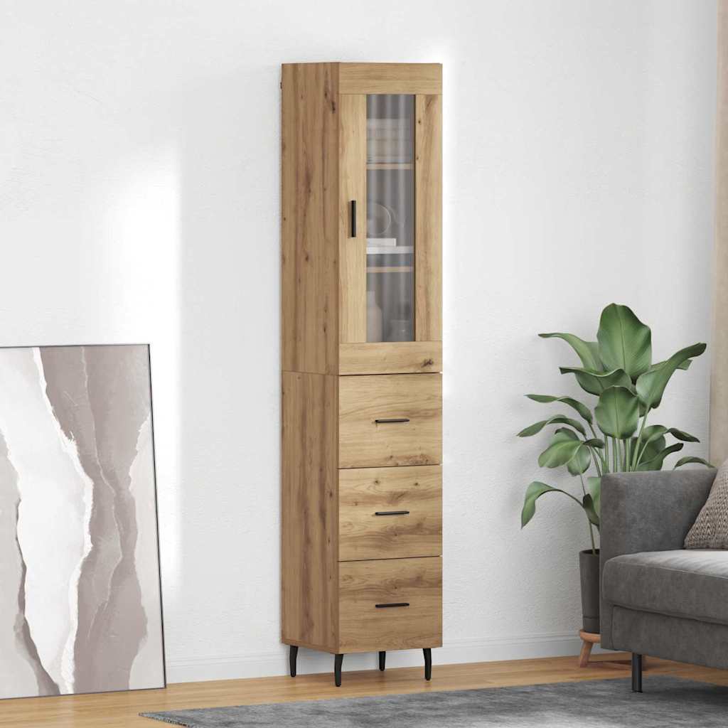 vidaXL Highboard Artisan Oak 34.5 x 34 x 180 cm Engineered Wood