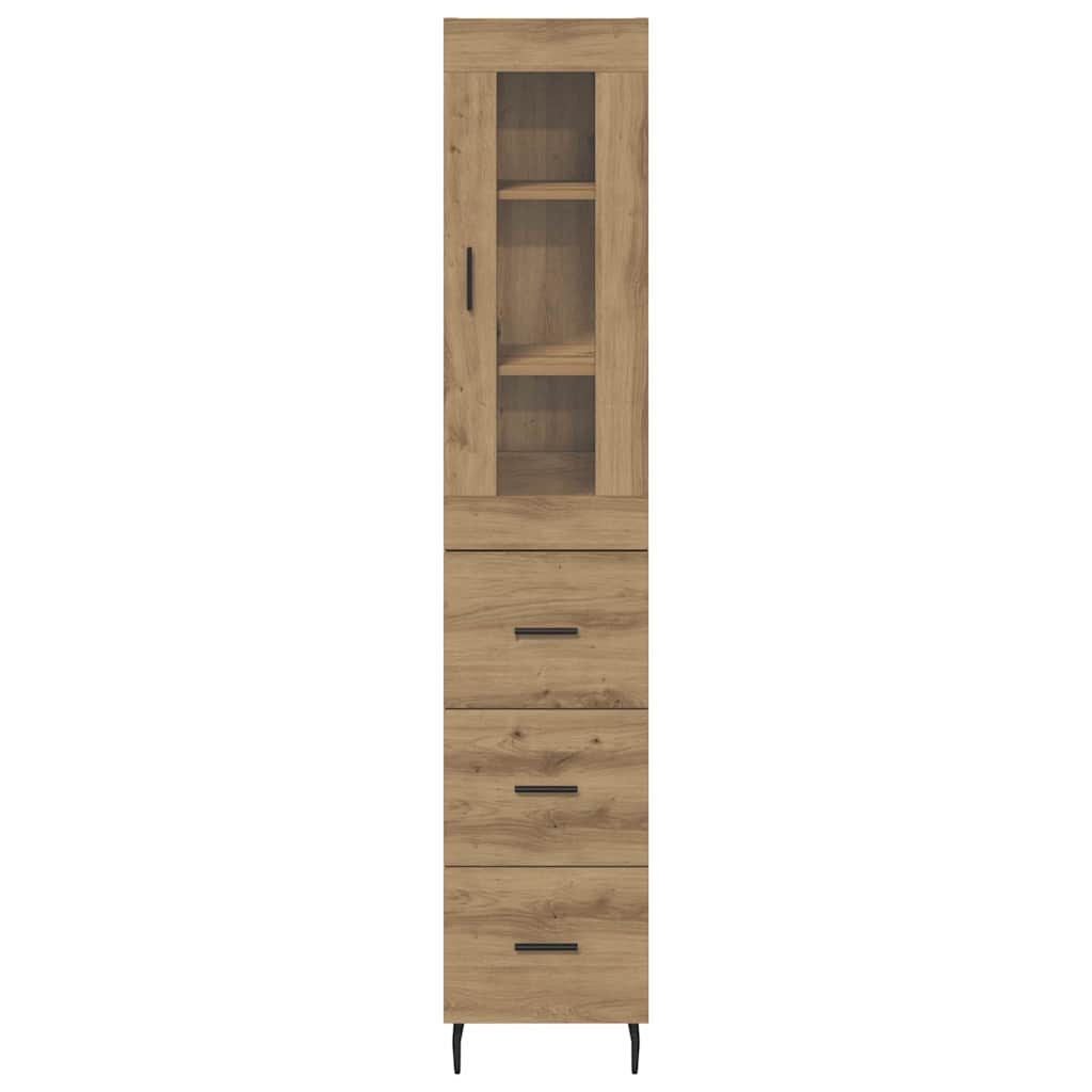 vidaXL Highboard Artisan Oak 34.5 x 34 x 180 cm Engineered Wood
