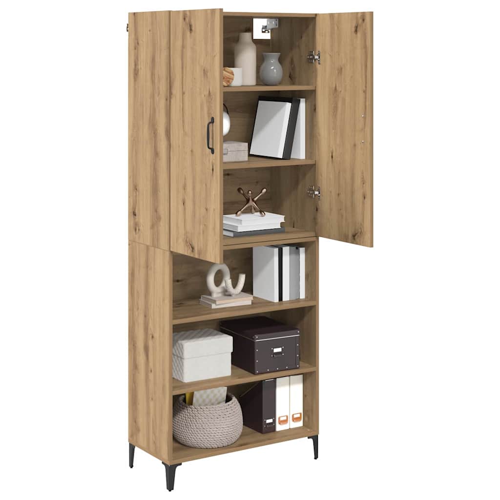 vidaXL Highboard Artisan Oak 69.5 x 34 x 180 cm Engineered Wood