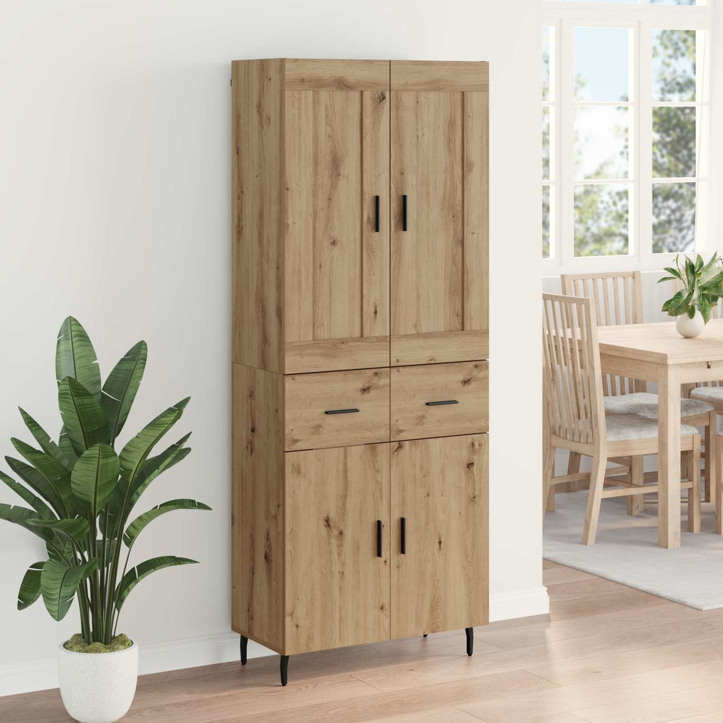vidaXL Highboard 2 pcs Artisan Oak 69.5 x 34 x 180 cm Engineered Wood