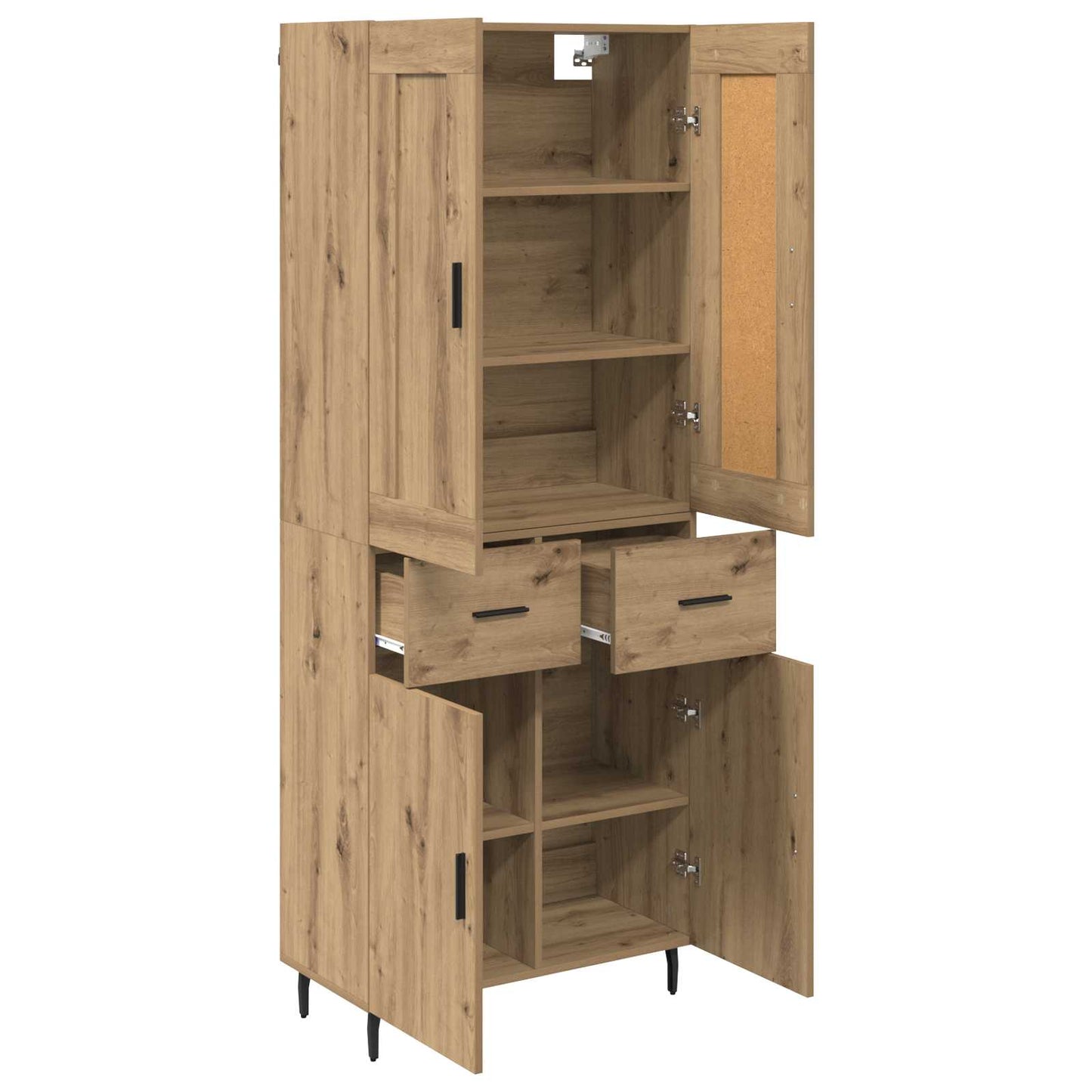vidaXL Highboard 2 pcs Artisan Oak 69.5 x 34 x 180 cm Engineered Wood