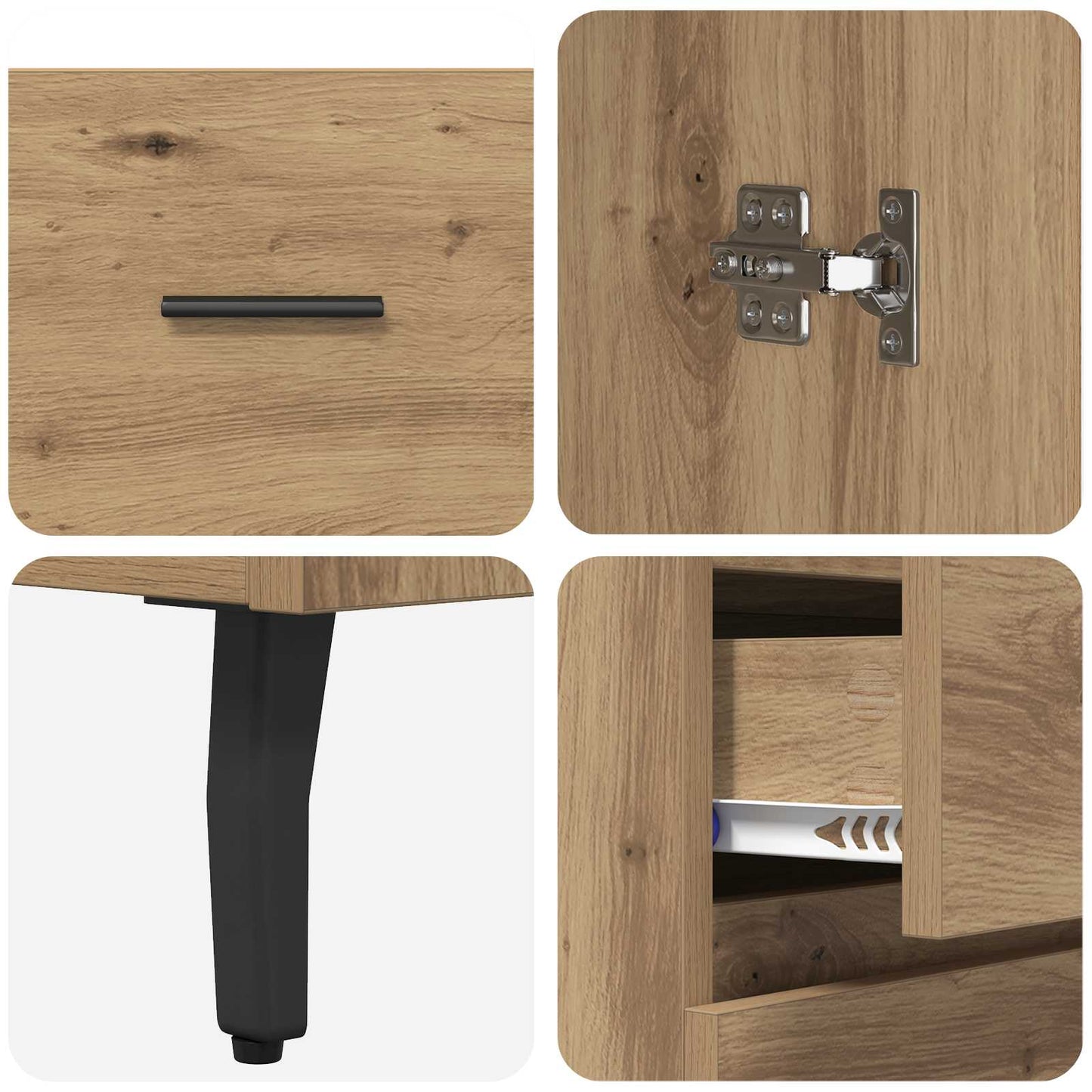vidaXL Highboard with Drawer 2 pcs Artisan Oak Engineered Wood