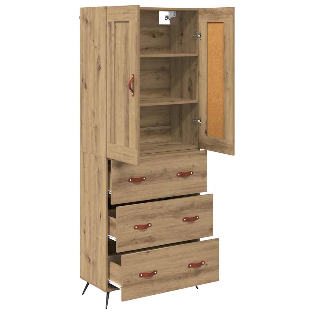vidaXL Highboard Artisan Oak 69.5 x 34 x 180 cm Engineered Wood
