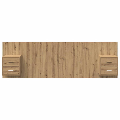 vidaXL Headboard With Cabinet 3 pcs Artisan Oak Engineered Wood