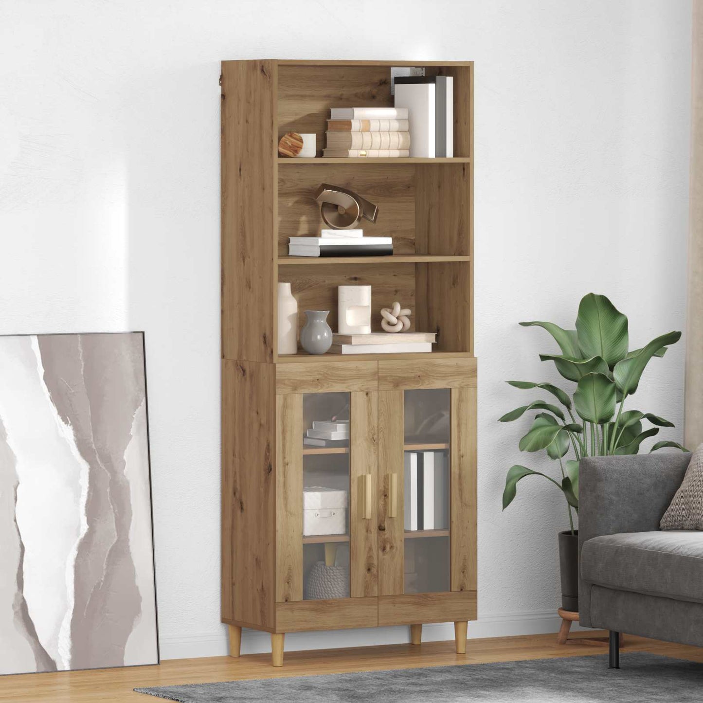 vidaXL Highboard Artisan Oak 69.5 x 32.5 x 180 cm Engineered Wood