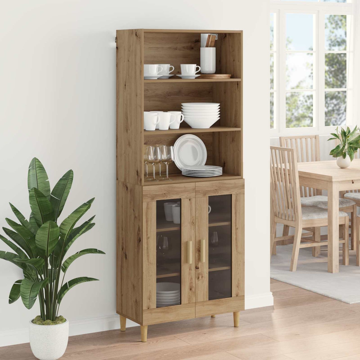 vidaXL Highboard Artisan Oak 69.5 x 32.5 x 180 cm Engineered Wood
