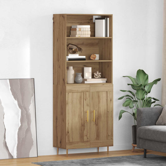 vidaXL Highboard Artisan Oak 69.5 x 34 x 180 cm Engineered Wood