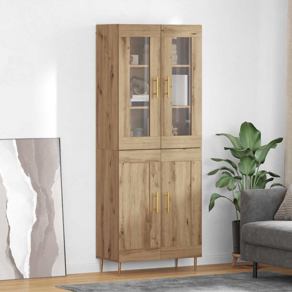 vidaXL Highboard 2 pcs Artisan Oak Engineered Wood