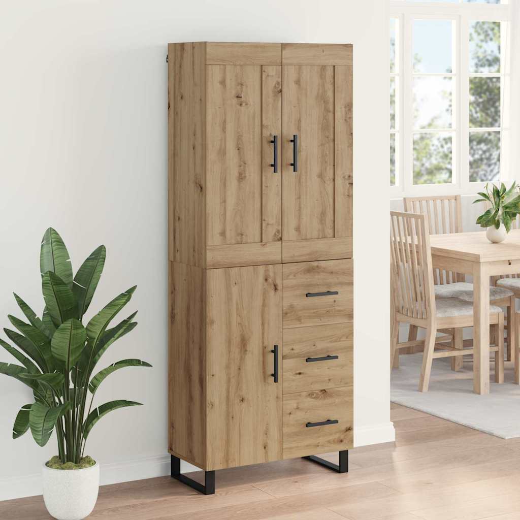 vidaXL Highboard Artisan Oak 69.5 x 34 x 180 cm Engineered Wood