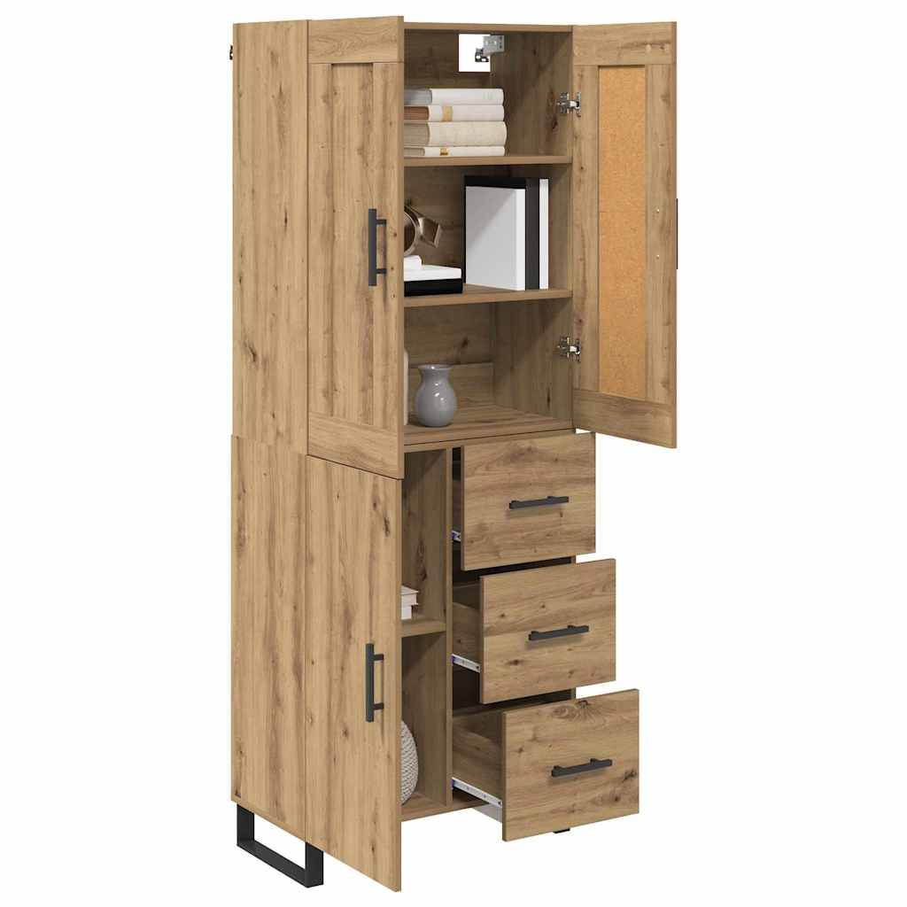 vidaXL Highboard Artisan Oak 69.5 x 34 x 180 cm Engineered Wood