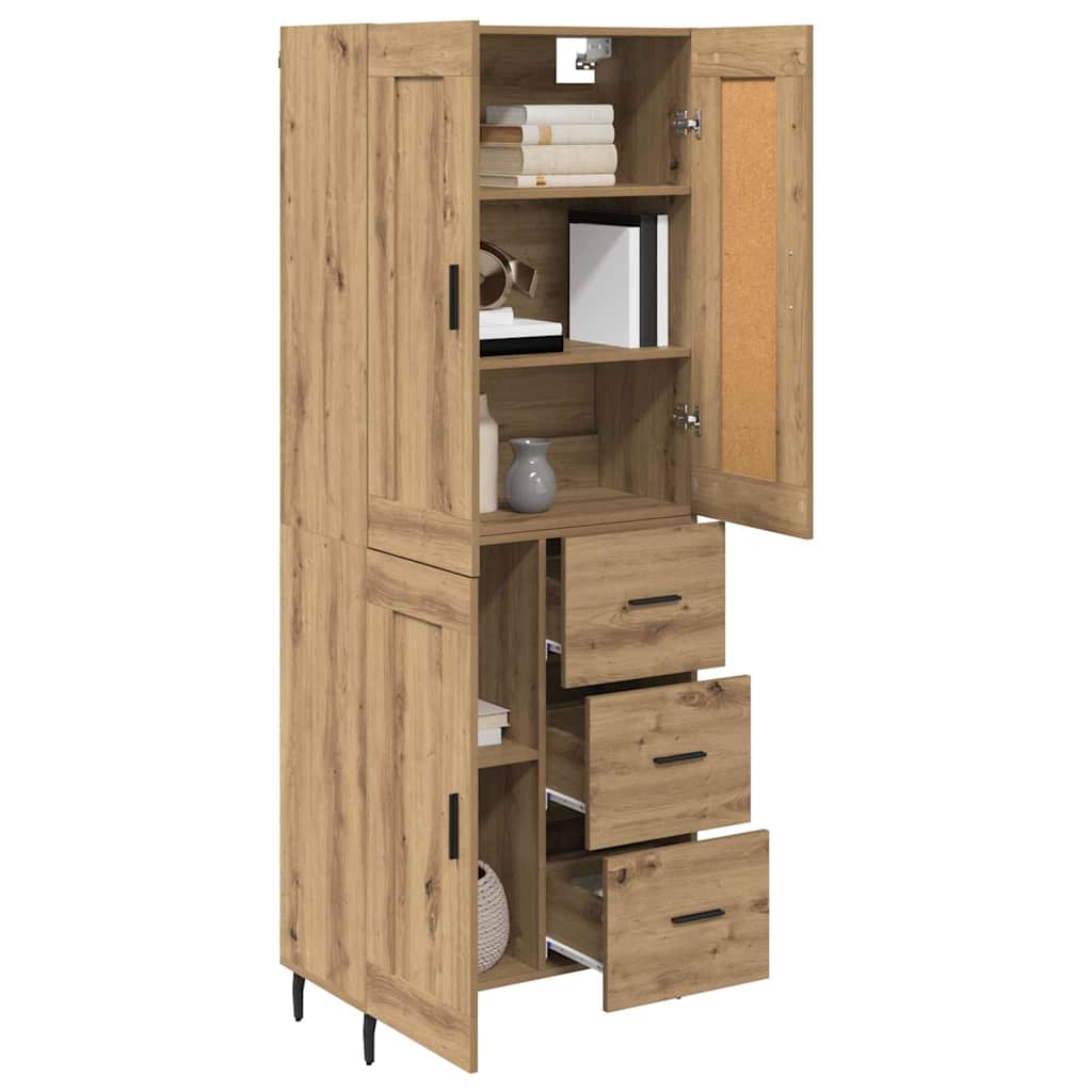 vidaXL Highboard 2 pcs Artisan Oak 69.5 x 34 x 180 cm Engineered Wood