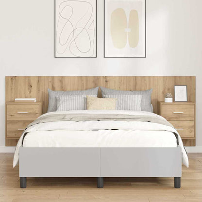 vidaXL Headboard With Cabinet 3 pcs Artisan Oak Engineered Wood