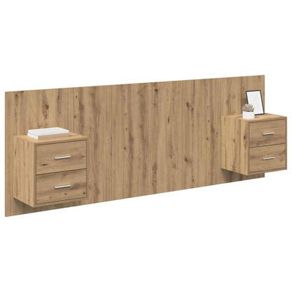 vidaXL Headboard With Cabinet 3 pcs Artisan Oak Engineered Wood
