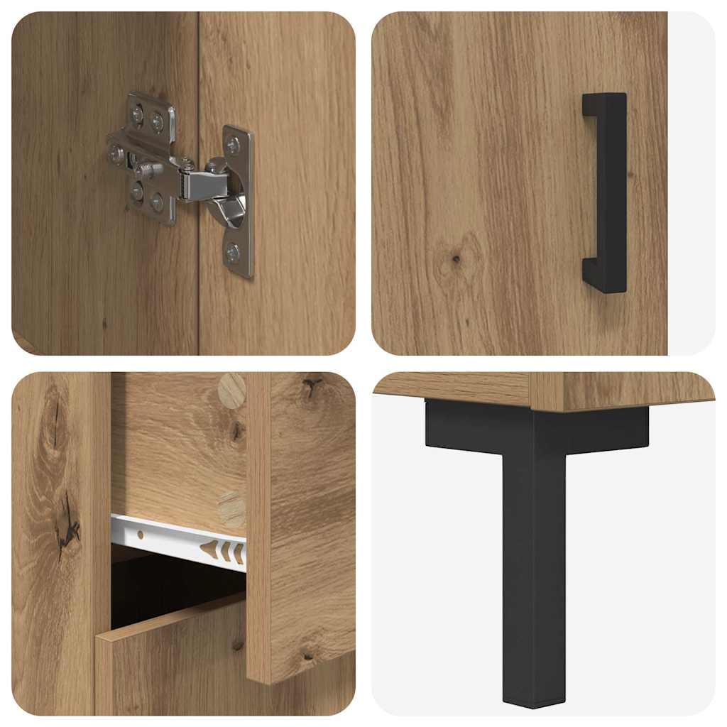 vidaXL Highboard Artisan Oak 69.5 x 34 x 180 cm Engineered Wood