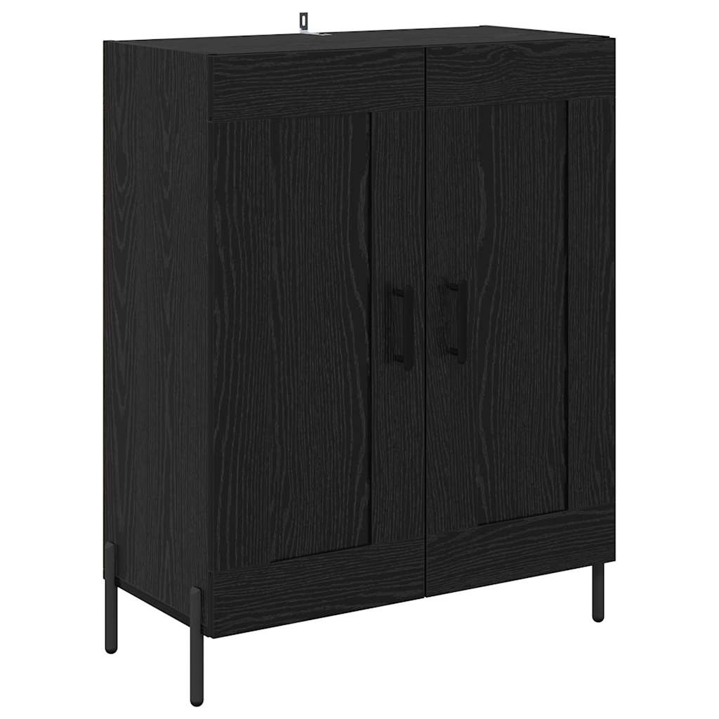 vidaXL Highboard 2 pcs Black Oak Engineered Wood
