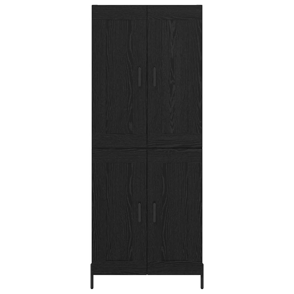 vidaXL Highboard 2 pcs Black Oak Engineered Wood