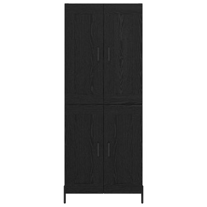 vidaXL Highboard 2 pcs Black Oak Engineered Wood