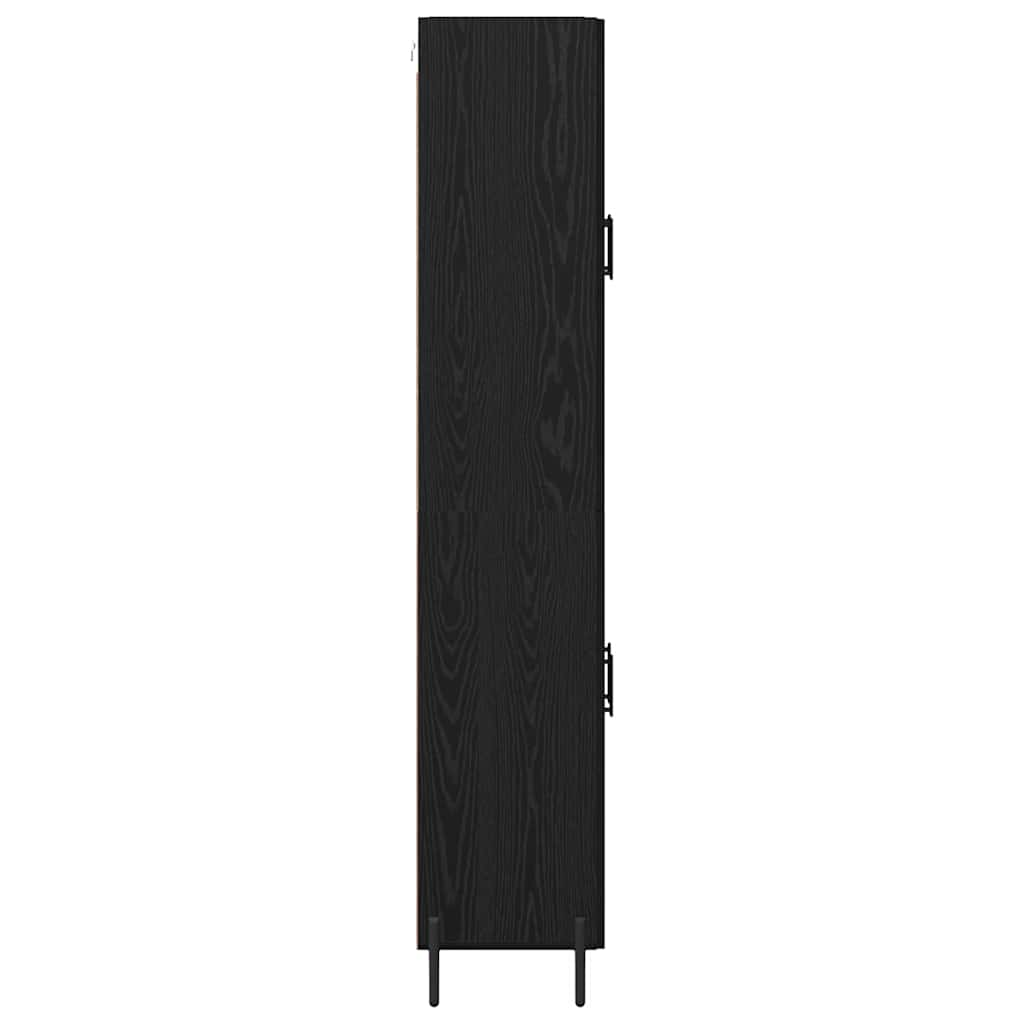 vidaXL Highboard 2 pcs Black Oak Engineered Wood