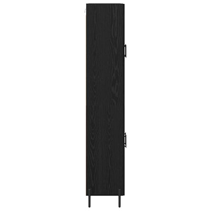 vidaXL Highboard 2 pcs Black Oak Engineered Wood
