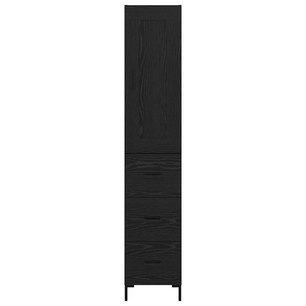 vidaXL Highboard Black Oak 34.5 x 34 x 180 cm Engineered Wood