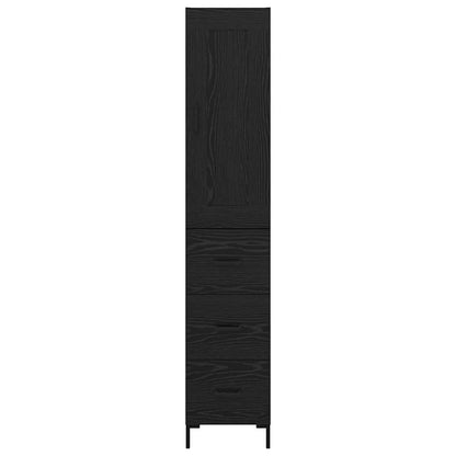 vidaXL Highboard Black Oak 34.5 x 34 x 180 cm Engineered Wood