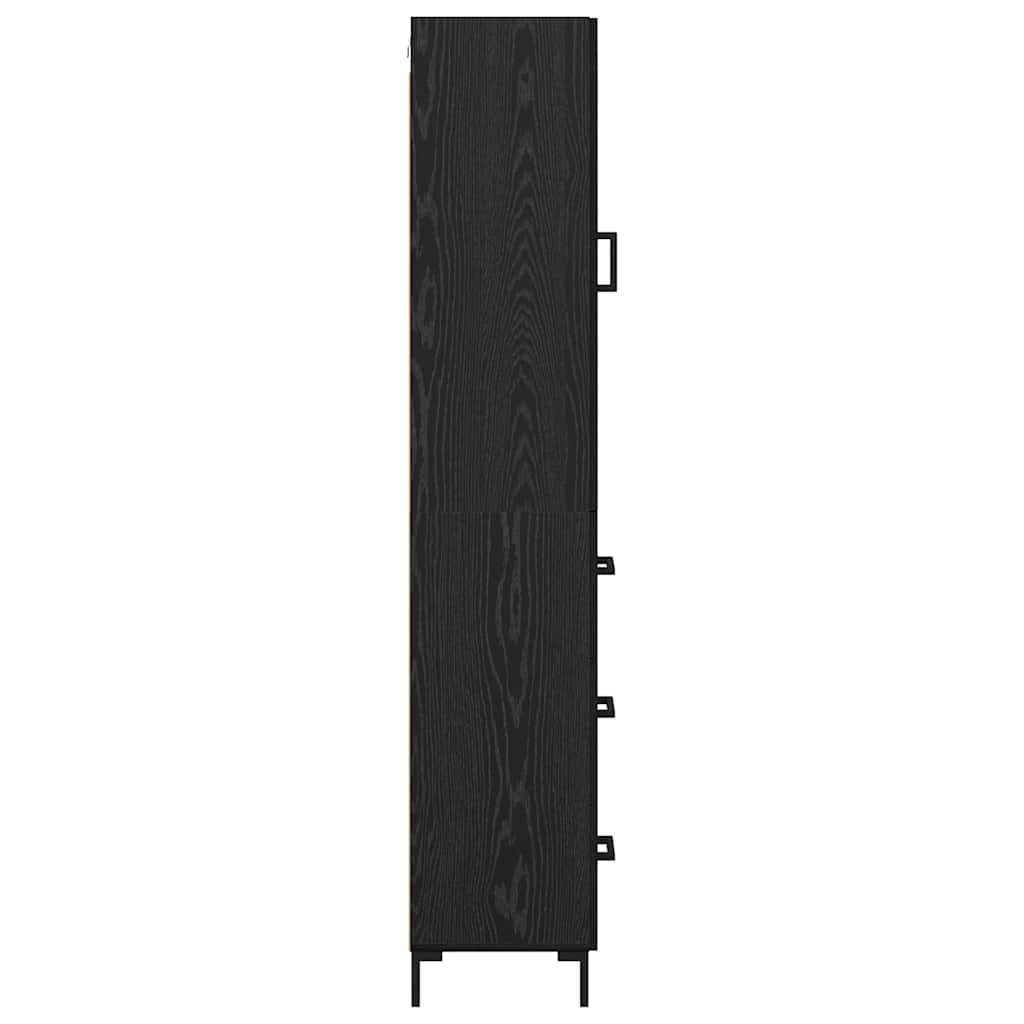 vidaXL Highboard Black Oak 34.5 x 34 x 180 cm Engineered Wood