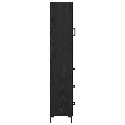 vidaXL Highboard Black Oak 34.5 x 34 x 180 cm Engineered Wood