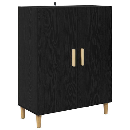 vidaXL Highboard Black Oak 69.5 x 32.5 x 180 cm Engineered Wood
