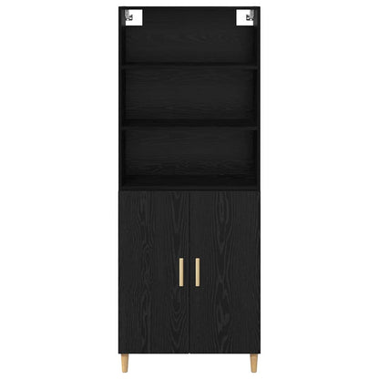 vidaXL Highboard Black Oak 69.5 x 32.5 x 180 cm Engineered Wood