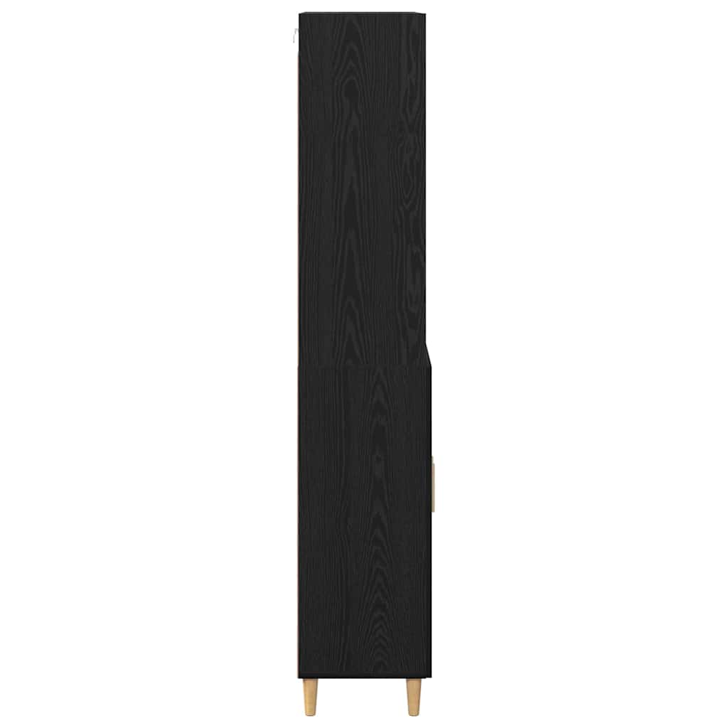 vidaXL Highboard Black Oak 69.5 x 32.5 x 180 cm Engineered Wood