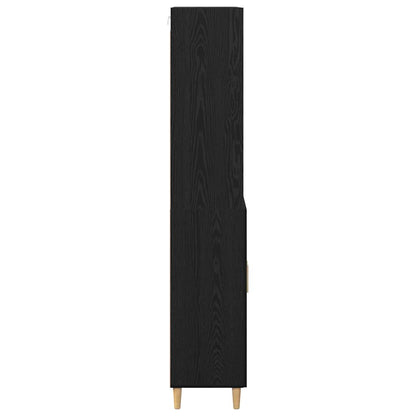 vidaXL Highboard Black Oak 69.5 x 32.5 x 180 cm Engineered Wood
