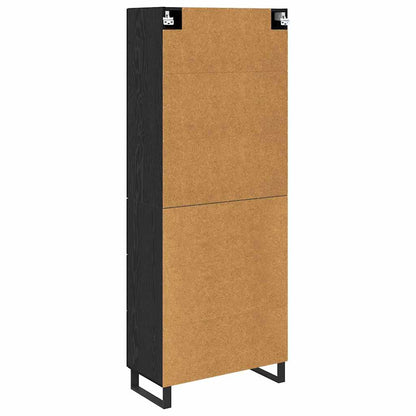 vidaXL Highboard Black Oak 69.5 x 34 x 180 cm Engineered Wood