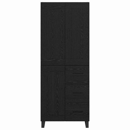 vidaXL Highboard Black Oak 69.5 x 34 x 180 cm Engineered Wood