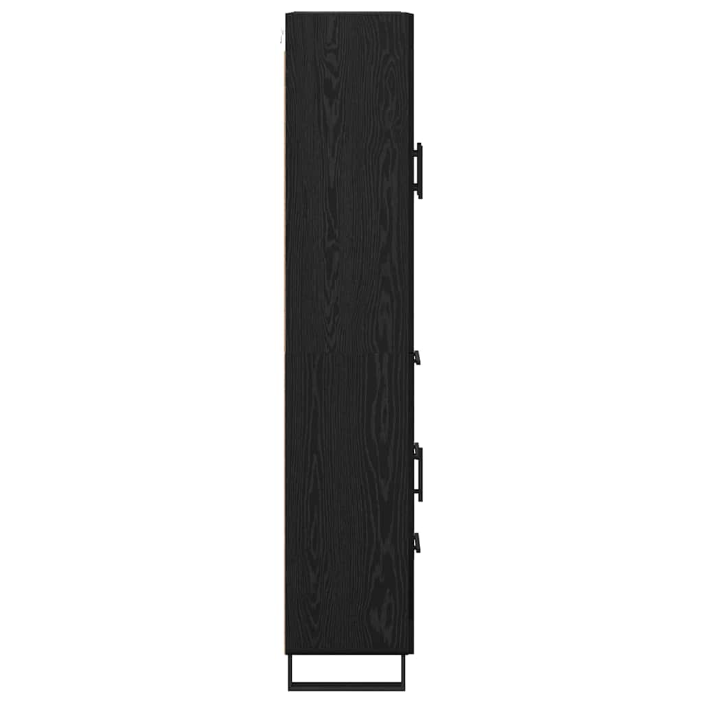 vidaXL Highboard Black Oak 69.5 x 34 x 180 cm Engineered Wood