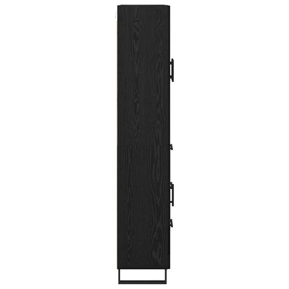 vidaXL Highboard Black Oak 69.5 x 34 x 180 cm Engineered Wood