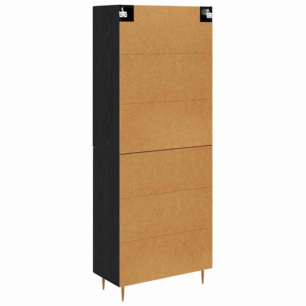 vidaXL Highboard Black Oak 69.5 x 34 x 180 cm Engineered Wood