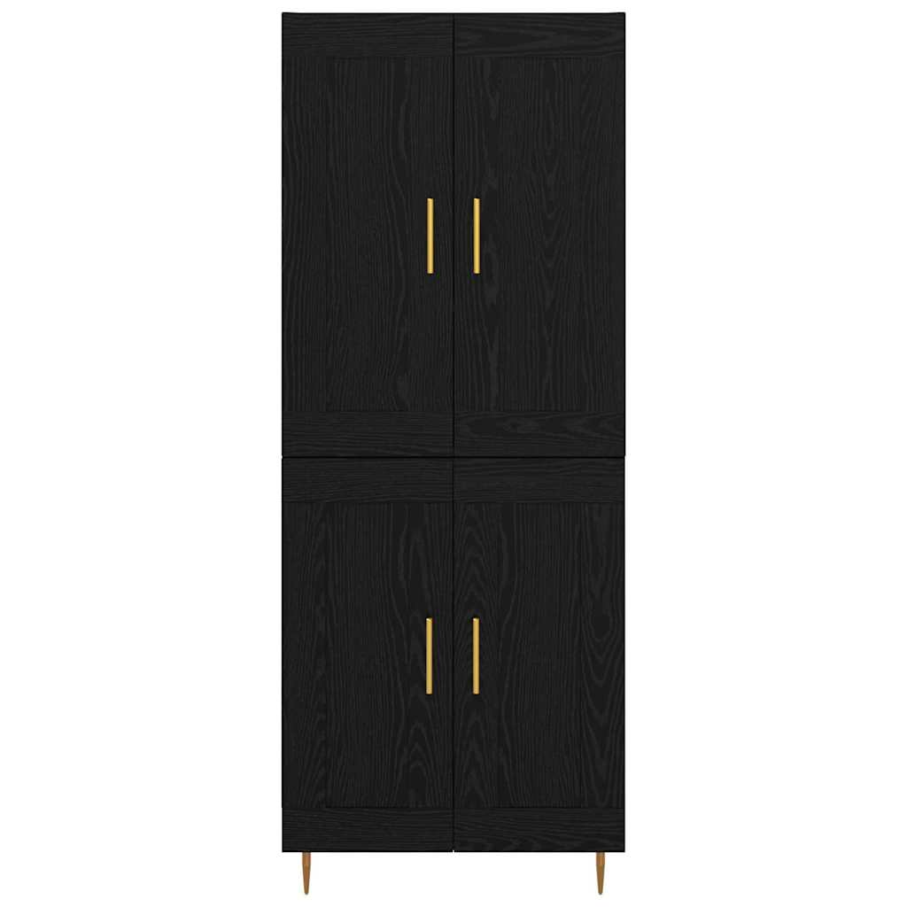 vidaXL Highboard Black Oak 69.5 x 34 x 180 cm Engineered Wood