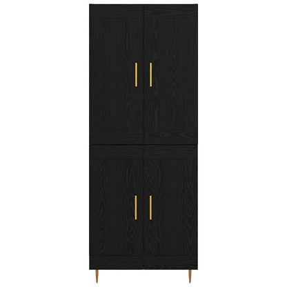 vidaXL Highboard Black Oak 69.5 x 34 x 180 cm Engineered Wood