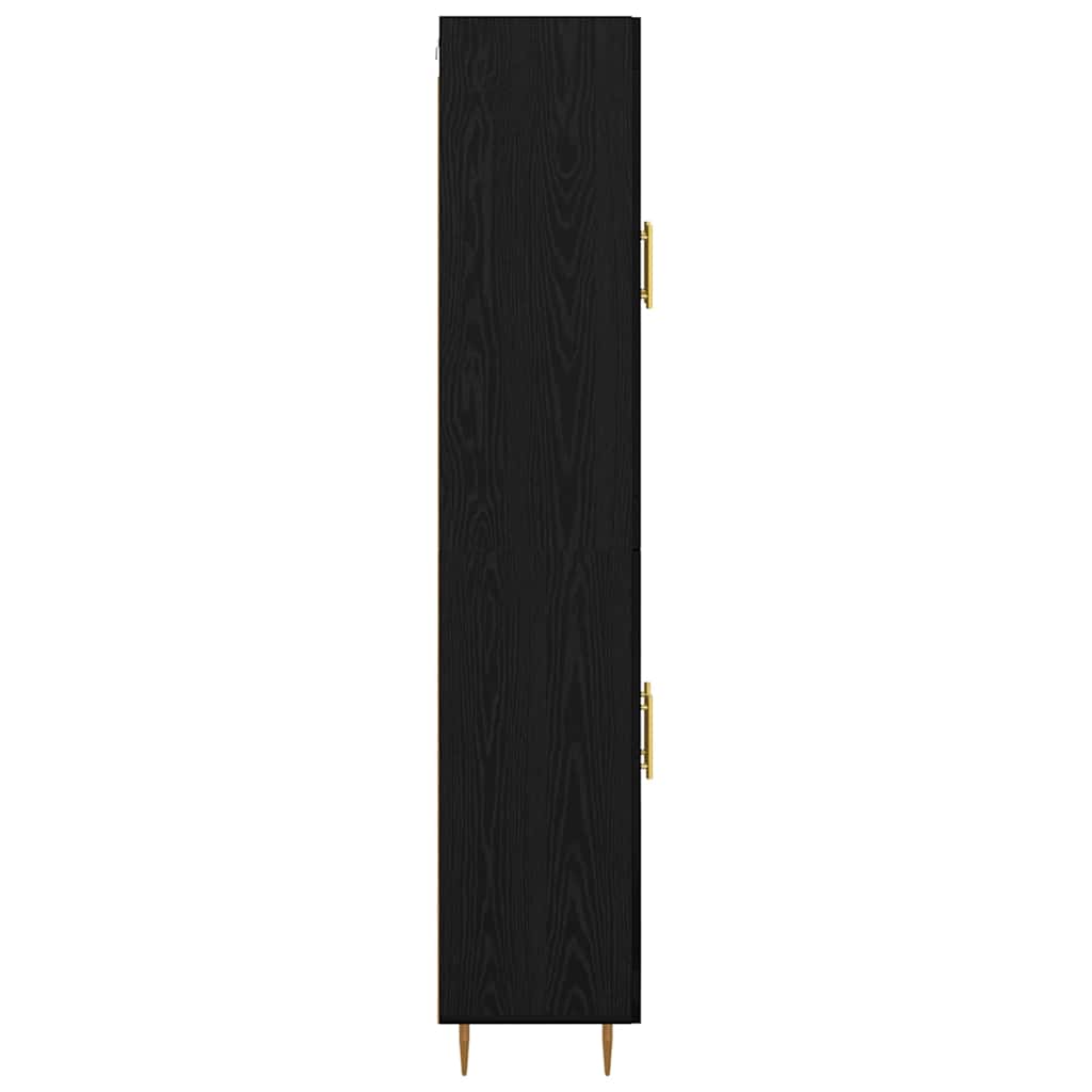 vidaXL Highboard Black Oak 69.5 x 34 x 180 cm Engineered Wood