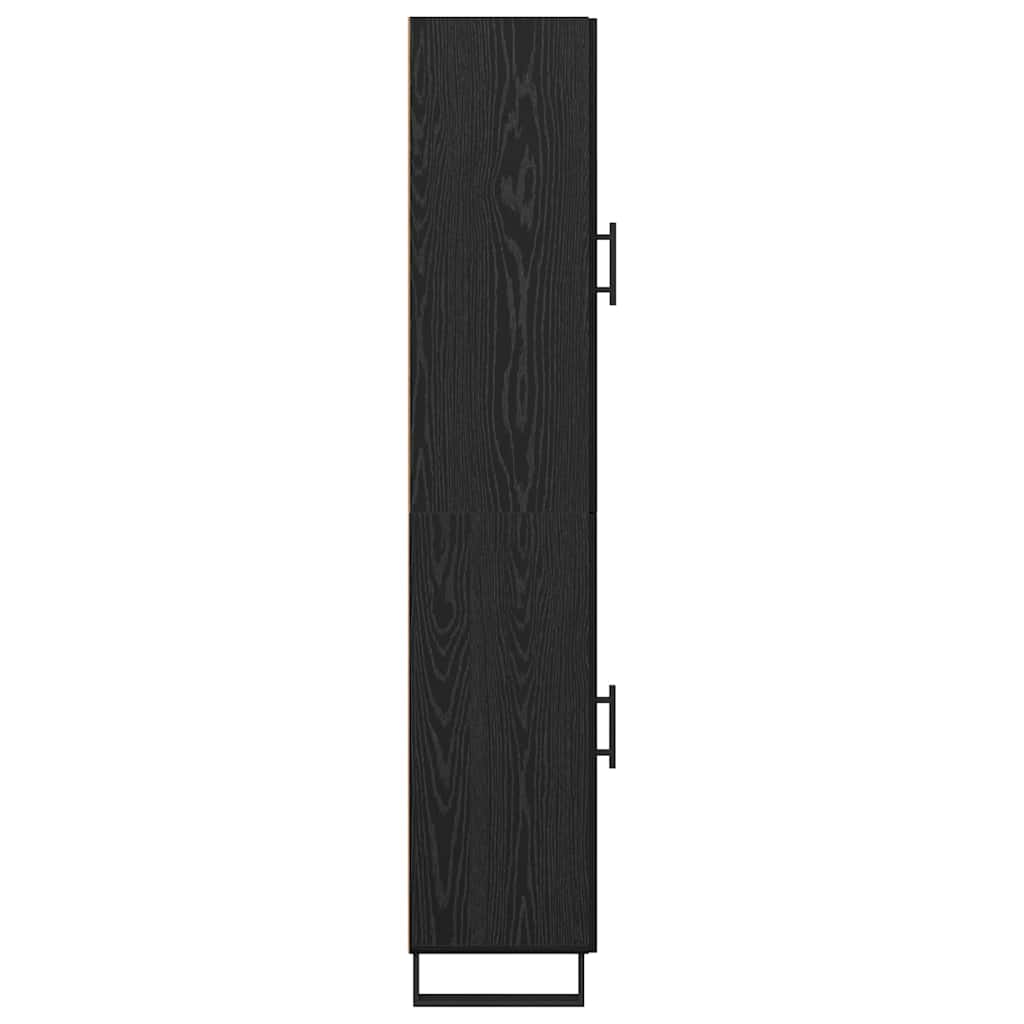 vidaXL Highboard Black Oak 34.5 x 34 x 180 cm Engineered Wood
