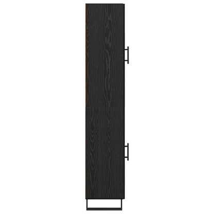 vidaXL Highboard Black Oak 34.5 x 34 x 180 cm Engineered Wood
