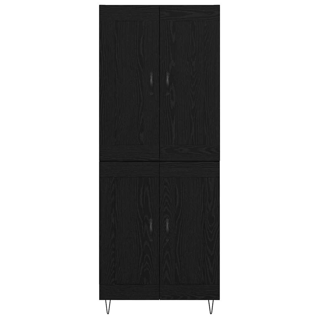 vidaXL Highboard Black Oak 69.5 x 34 x 180 cm Engineered Wood
