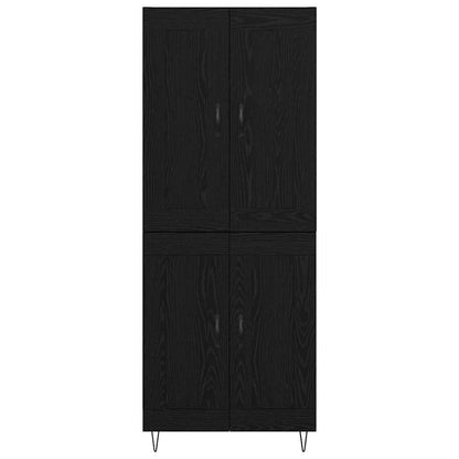 vidaXL Highboard Black Oak 69.5 x 34 x 180 cm Engineered Wood