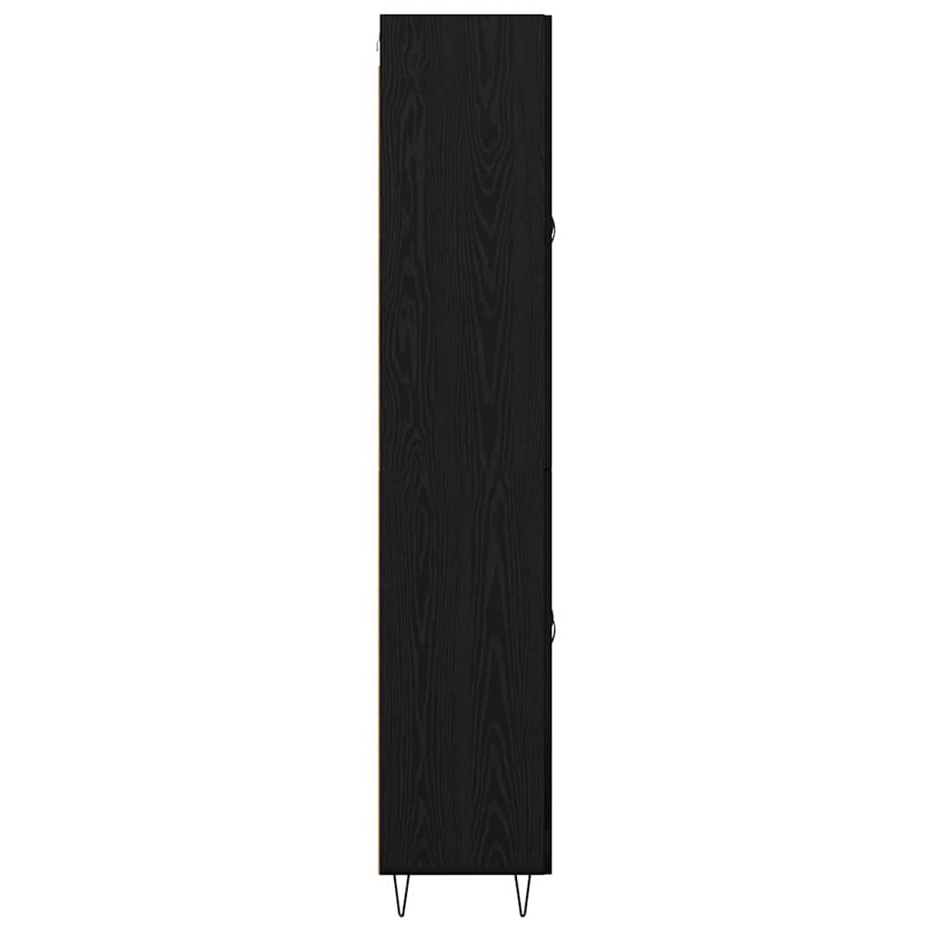 vidaXL Highboard Black Oak 69.5 x 34 x 180 cm Engineered Wood